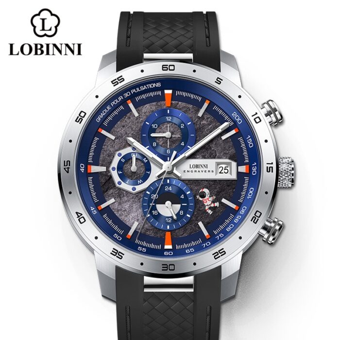 941931558-1.jpg LOBINNI Men's Sports Mechanical Watches Top Brand Sapphire Stainless Steel 50m Waterproof Luminous Clock – Bild 1