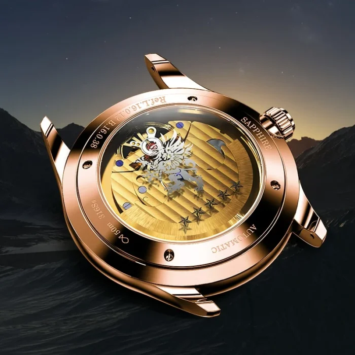 LOBINNI Classic Luxury Men's Automatic Watch Sapphire Glass Mechanical Wristwatch Genuine Leather Skeleton Watches – Bild 5