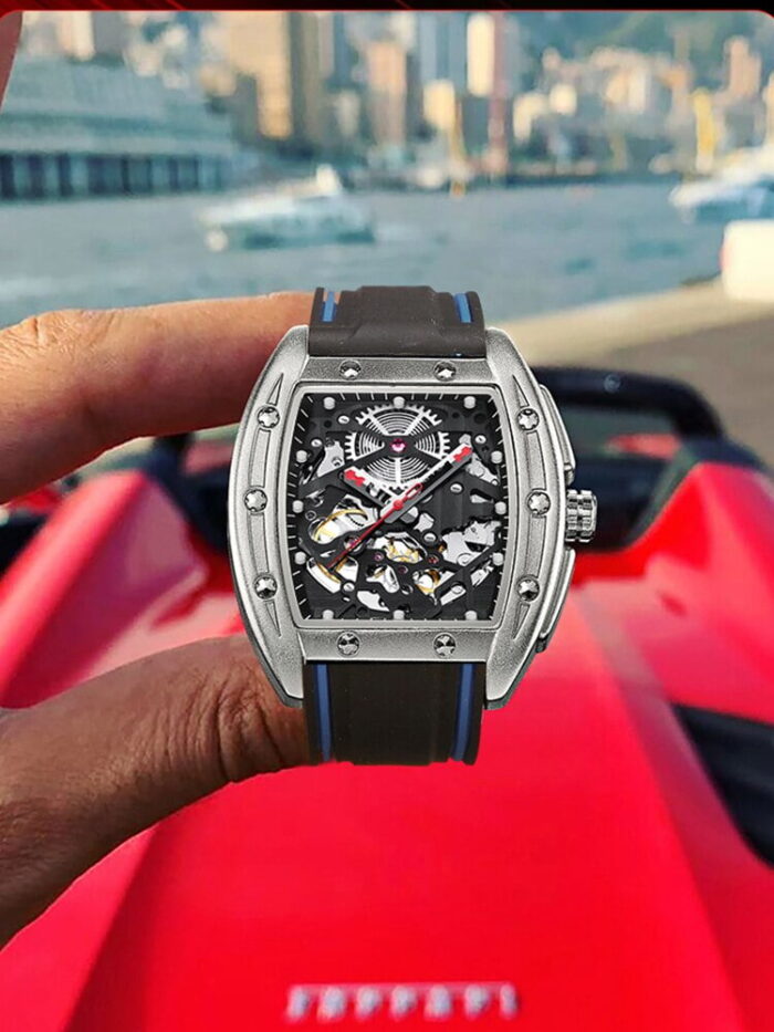 AILANG automatische Herrenuhr, militärisch, luxuriös, wasserdicht, Gummiarmband – Bild 2