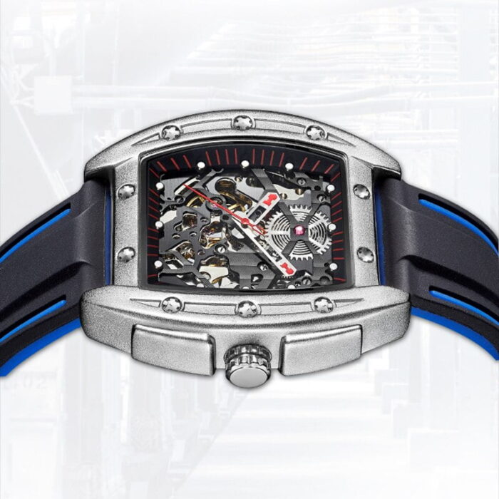 AILANG automatische Herrenuhr, militärisch, luxuriös, wasserdicht, Gummiarmband – Bild 5