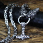 Halskette Bärentatze Thor Hammer Edelstahl Nordische Viking Kette