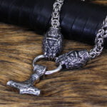 Halskette Bärentatze Thor Hammer Edelstahl Nordische Viking Kette – Bild 5