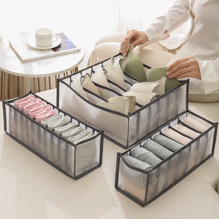 2/3pcs Unterwäsche Schubladen Organizer Aufbewahrungsbox falten Kleiderschrank Organisatoren Schublade Aufbewahrungsboxen für Unterhosen Socken BH – Bild 3