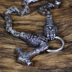 Halskette Bärentatze Thor Hammer Edelstahl Nordische Viking Kette – Bild 2