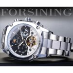 Herrenuhr Automatikuhr mit Mondphase Datum quadratisches Gehäuse aus Edelstahl – Bild 2