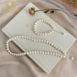 ASHIQI Schmuckset mit echten Süßwasserperlen aus 925 Sterling Silber - Halskette und Armband für Frauen