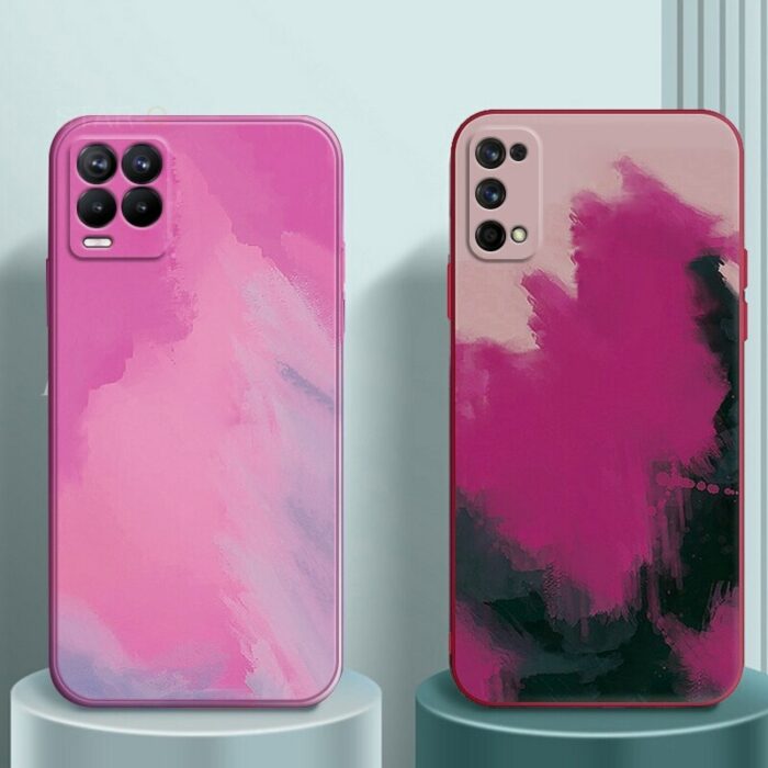 Square Soft Silicone Phone Case For Oppo Realme 8 7 Pro 4g 5g 6 5 6i 5i C3 6s Watercolor Painted Back Cover Realme8 Realme7 – Bild 2