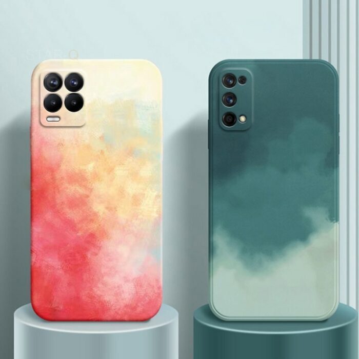 Hf18f393b56a64c86a5cc9da958e9e16bd.jpg Square Soft Silicone Phone Case For Oppo Realme 8 7 Pro 4g 5g 6 5 6i 5i C3 6s Watercolor Painted Back Cover Realme8 Realme7 – Bild 1
