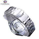 Herrenuhr Automatikuhr mit Mondphase Datum quadratisches Gehäuse aus Edelstahl – Bild 5