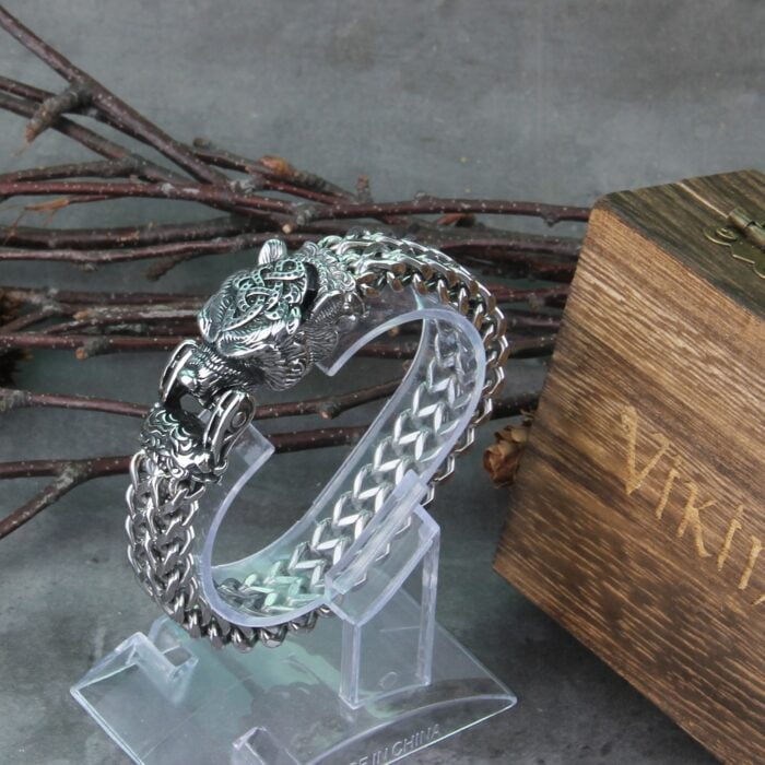 Wolfs-Armband aus Edelstahl für Männer - Einzigartig und robust - Never Fade Viking Wolf Bracelet – Bild 5