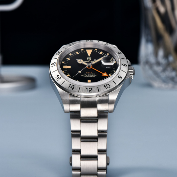 PAGANI DESIGN Herren Armbanduhr Automatik Mechanische Uhr Klassisch Retro GMT Uhr Edelstahl Wasserdicht – Bild 3