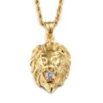 Peraonality Trend Hip Hop Round Animal Lion Head Pendant Necklaces for Men Jewelry – Bild 6