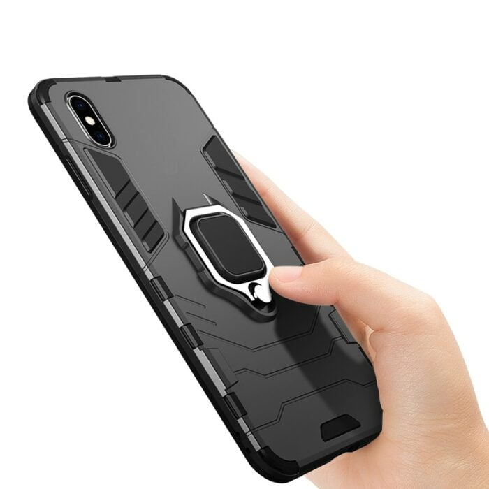 1054547512-1.jpg Robuste Hülle mit Ringhalter, Stand & magnetischer Anziehung für iPhone XR-8 Plus – Bild 2