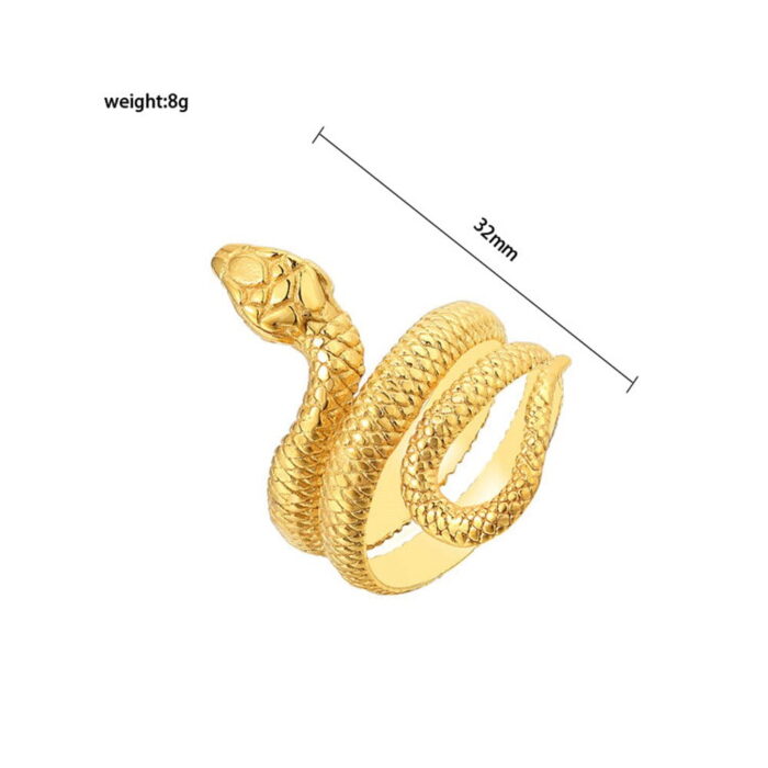 Simple Stainless Steel Snake Ring For Men Women Punk Hip Hop Fashion Couple Ring Men's Gold Color Ring Jewelry For The Best Him – Bild 4