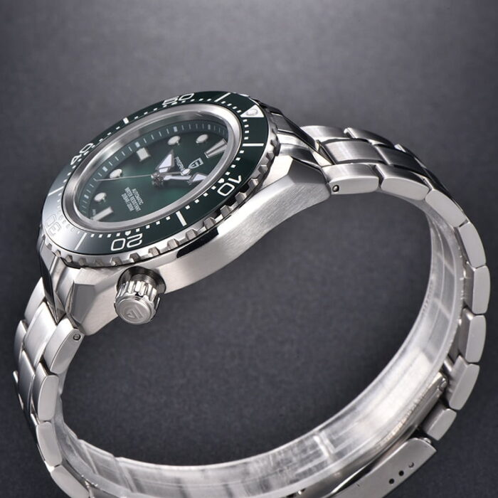 PAGANI DESIGN Luxuriöse Retro Weinrote Herrenuhr Automatik Aufzug NH35A Saphir 200M Wasserdicht Edelstahl – Bild 4