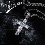 TOPGRILLZ Hip Hop Cross Pendant With Baguette Stone Micro Pave Prong Setting Iced Cubic Zirconia Fashion Jewelry Gift Men Women – Bild 3