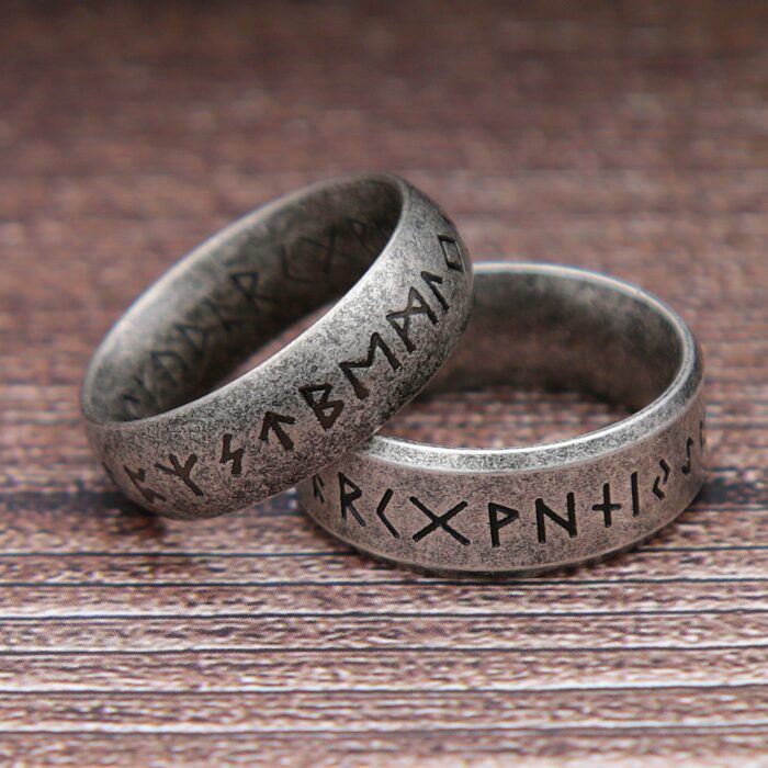 Nordic Retro Viking Rune Ring For Men Women Simple 316L Stainless Steel Odin Letter Viking Rings Couple Amulet Jewelry Gifts – Bild 4