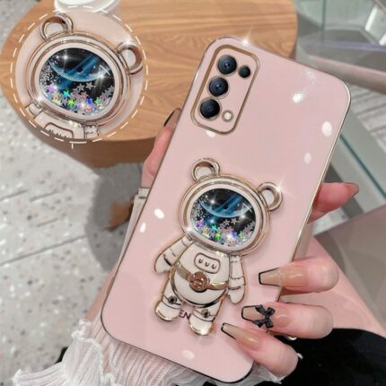 Glänzende Glitter Quicksand Astronaut Handyhülle für Samsung - Ständer + Schutz