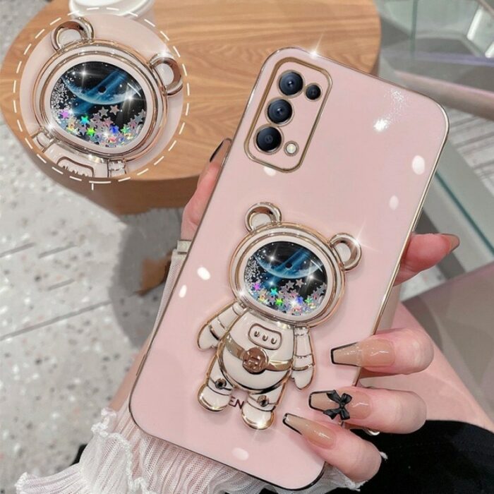 1301693015-1.jpg Glänzende Glitter Quicksand Astronaut Handyhülle für Samsung - Ständer + Schutz – Bild 1