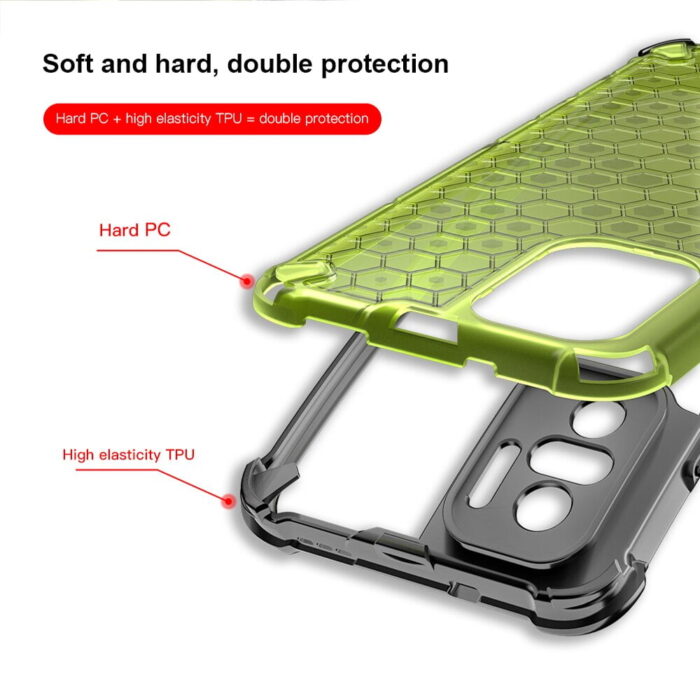 Hochwertiger Schutz: Honigwaben-Muster Hülle für Redmi Note 10 Pro Max, 9, 9T, 8, 8T, Xiaomi POCO X3 NFC, M3, Mi 11 Ultra, 11i, F3 – Bild 5