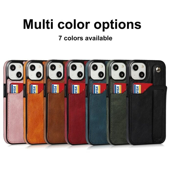 Elegant & Funktional Handy Tasche mit Kartenslot & Handgelenk-Gurt für iPhone – Bild 6