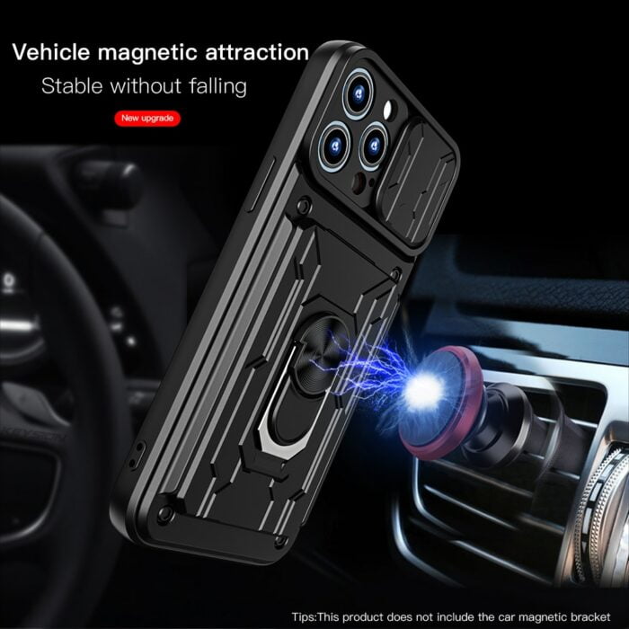 Robuste Schutzhülle mit Kartensteckplatz&Ringhalter für iPhone 13/12/11 Pro Max – Bild 2