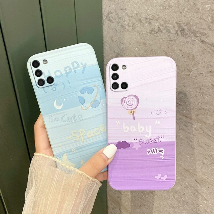 Stylisches Cartoon-Tier Liquid Silikon Case für Samsung Galaxy Serie mit Lensenschutz – Bild 4