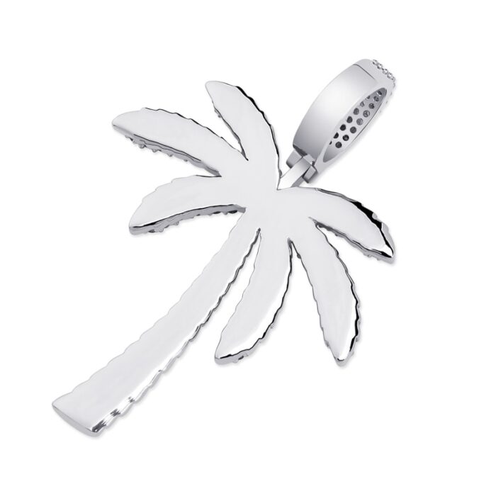 TOPGRILLZ Coconut Tree Iced Out Cubic Zircon Pendant& Necklace Gold Silver Color Plated Hip Hop Men's Jewelry – Bild 4