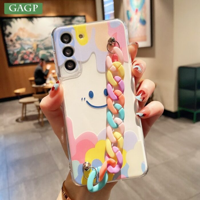 Schützen und Verschönern Sie Ihr Samsung Galaxy mit unserer Smile Face Handkette Hülle – Bild 2