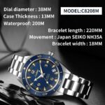 CADISEN 38MM Mens Watches NH35 Luxury Automatic Watch For Men Mechanical Sapphire Crystal 20Bar Waterproof Luminous Reloj Hombre – Bild 5