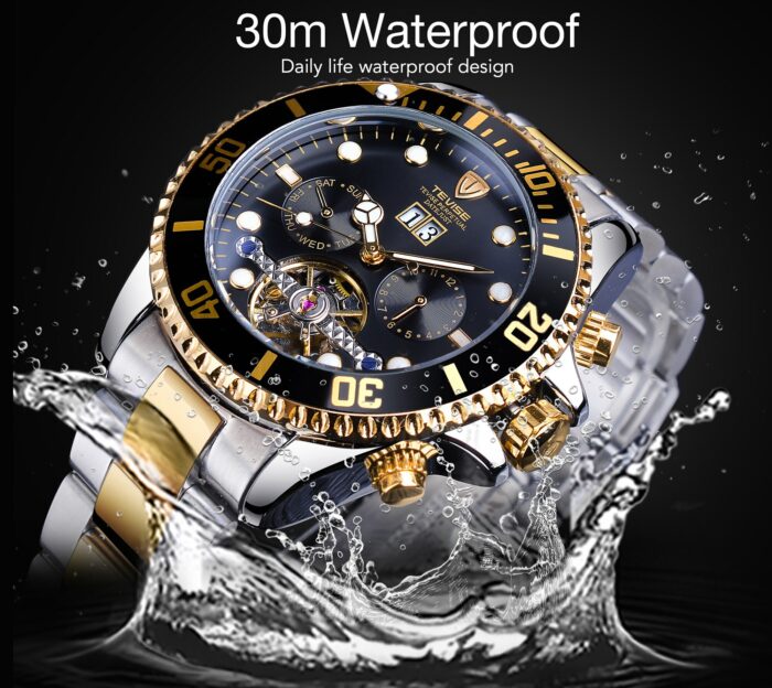 1563345121-1.jpg TEVISE Design Black Golden Waterproof Calendar Display Mens Automatic Sport Wrist Watch Top Brand Luxury Male Clock – Bild 4