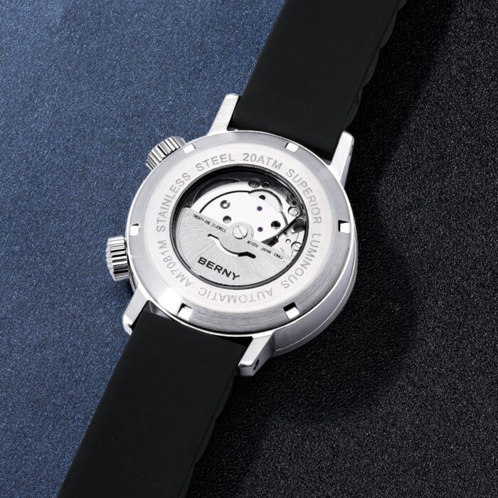 Berny Automatik Mechanische Uhr Herren Sport Leuchtend Saphir Wasserdicht Armbanduhr Selbstaufzug. – Bild 5