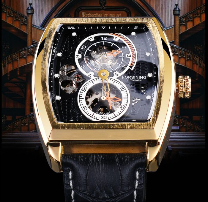 1690343236-1.jpg Forsining 2021 Fashion Two Dial Design Unique Watches Top Brand Luxury Automatic Watch Montre Homme Clock Men Casual Watch – Bild 2