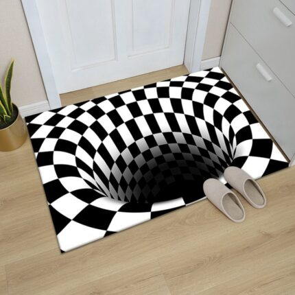3D Optische Illusion Teppich für Wohn- und Schlafzimmer, abstraktes geometrisches Muster