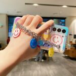 Luxuriöse Blumen-Lächeln Handy-Hülle mit Handkette für Samsung Galaxy Series – Bild 5