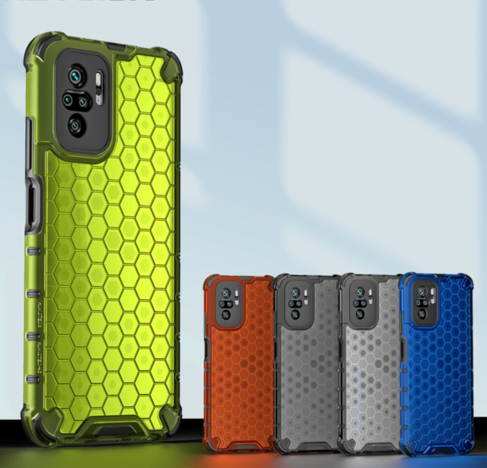 179442218-1.png Hochwertiger Schutz: Honigwaben-Muster Hülle für Redmi Note 10 Pro Max, 9, 9T, 8, 8T, Xiaomi POCO X3 NFC, M3, Mi 11 Ultra, 11i, F3 – Bild 1