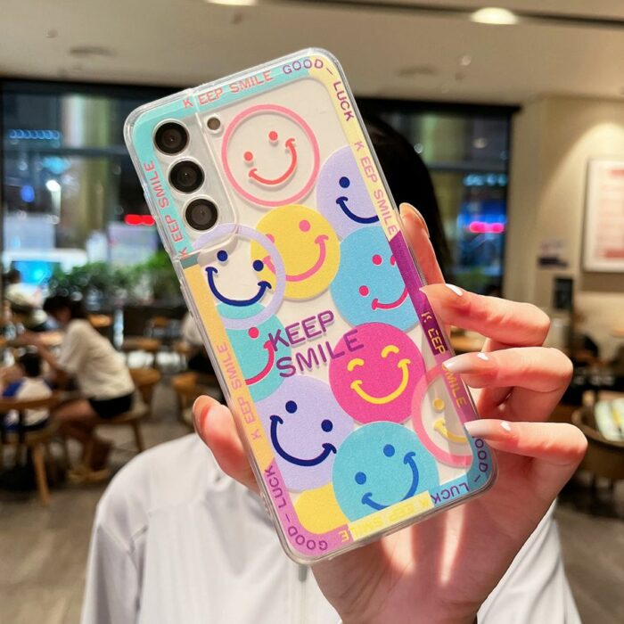 Luxuriöse Blumen-Lächeln Handy-Hülle mit Handkette für Samsung Galaxy Series – Bild 6