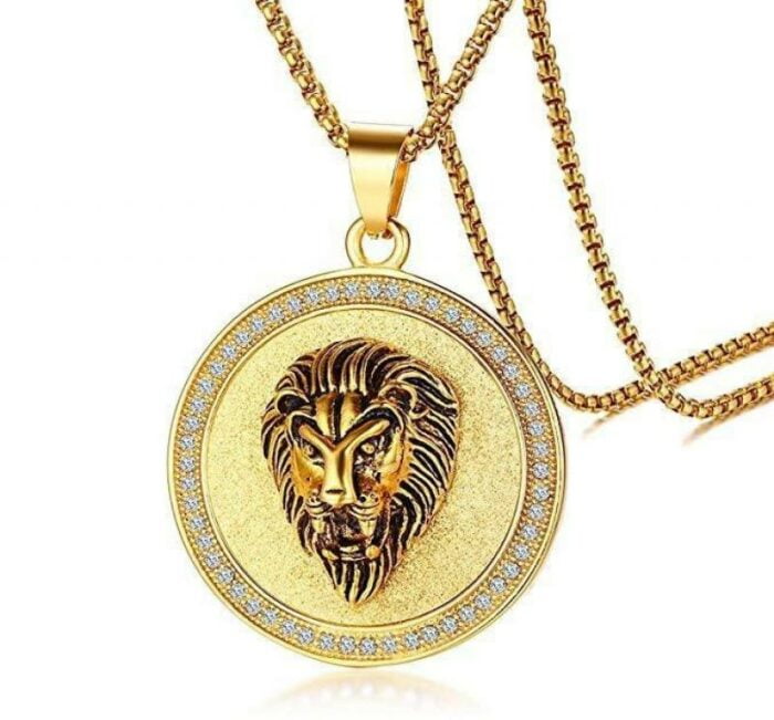 1865008210-1.jpg Peraonality Trend Hip Hop Round Animal Lion Head Pendant Necklaces for Men Jewelry – Bild 5
