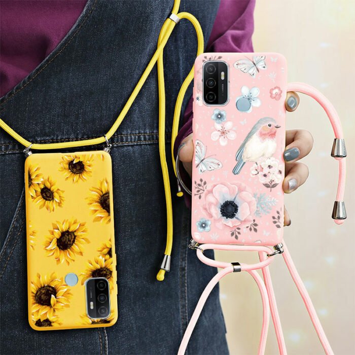 1915476116-1.jpg For OPPO A53 Phone Case Silicone Soft TPU Back Cover For OPPO A53S A32 OPPOA53 A 53 2020 6.5'' Fashion Lanyard Rope Fundas Coque – Bild 4