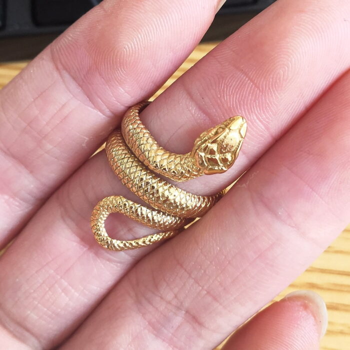 Simple Stainless Steel Snake Ring For Men Women Punk Hip Hop Fashion Couple Ring Men's Gold Color Ring Jewelry For The Best Him – Bild 3