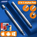 AIEACH 3 in 1 Touch Pen For Tablet Phone Stylus Pen For Android iOS Touch Screen Tablet Pen For iPad Xiaomi Samsung Apple Pencil