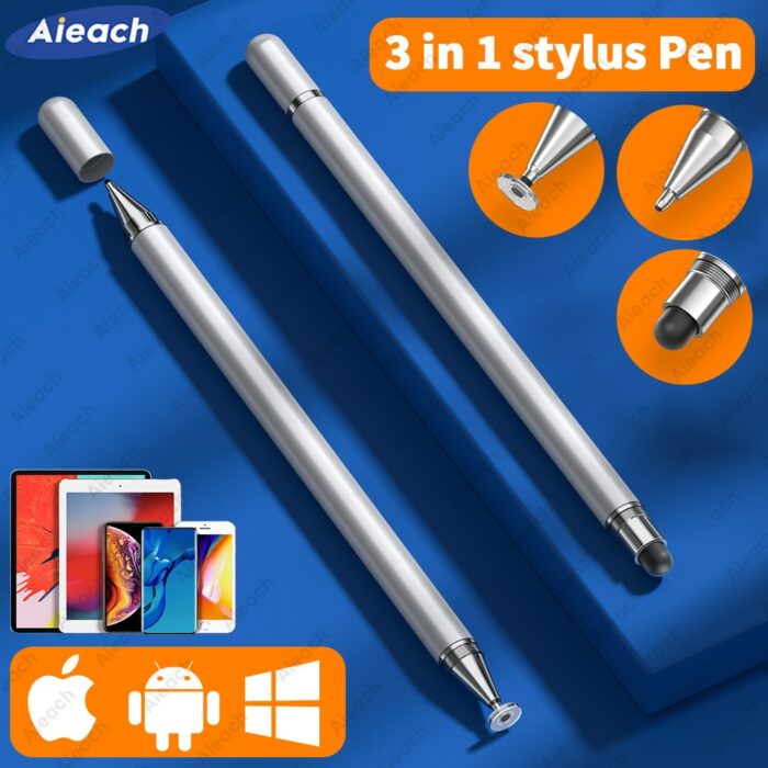 1955483880-1.jpg AIEACH 3 in 1 Touch Pen For Tablet Phone Stylus Pen For Android iOS Touch Screen Tablet Pen For iPad Xiaomi Samsung Apple Pencil – Bild 1