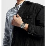 Forsining Fashion: Elegante Automatikuhr mit Kristall Lünette, Laser-Black-Design und wasserdichtem Genuine-Leather-Band" – Bild 4