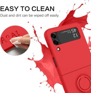 Luxus Magnetringhalter Handyhülle für Samsung Galaxy Z Flip Fold 4 3 - Pure Farben, Liquid Silikon & Magnetringhalter – Bild 5