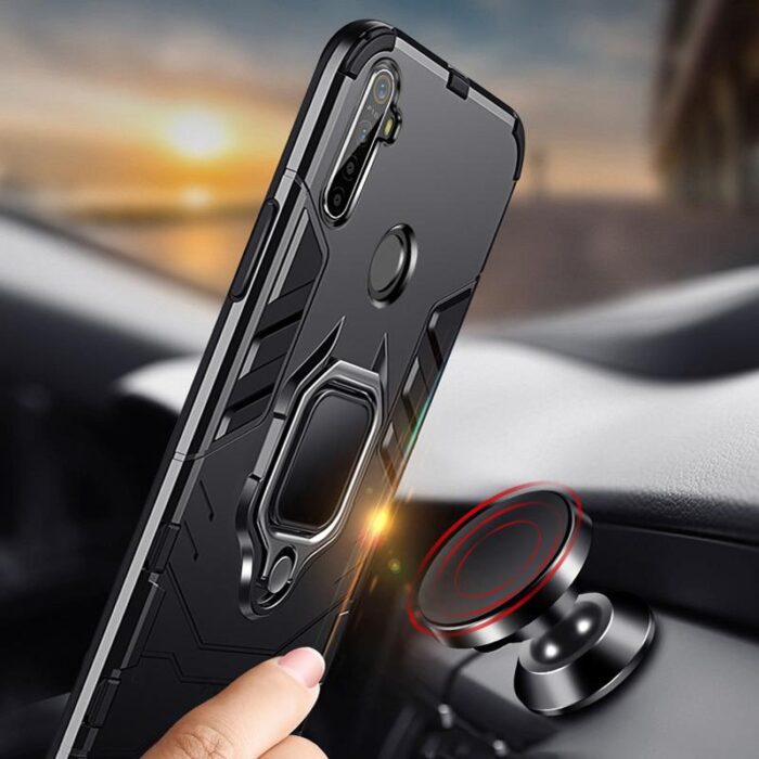 Magnetischer Stoßfestiger Soft-Handy-Case mit Autoringhalter für Realme X2 Pro & OPPO-Modelle – Bild 2