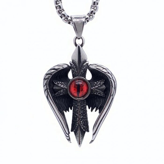 Fashion High Quality Metal Triangle Eye Masonic Vintage Pendant Necklace for Men Jewelry – Bild 4