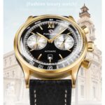 Forsining 2022: Luxuriöse Kalender-Uhr mit Glas-Konkavität und zwei Zifferblättern – Bild 2