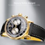 Forsining 2022: Luxuriöse Kalender-Uhr mit Glas-Konkavität und zwei Zifferblättern – Bild 6