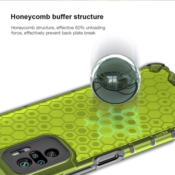 Hochwertiger Schutz: Honigwaben-Muster Hülle für Redmi Note 10 Pro Max, 9, 9T, 8, 8T, Xiaomi POCO X3 NFC, M3, Mi 11 Ultra, 11i, F3 – Bild 4