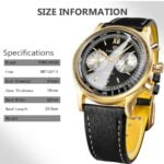 Forsining 2022: Luxuriöse Kalender-Uhr mit Glas-Konkavität und zwei Zifferblättern – Bild 4